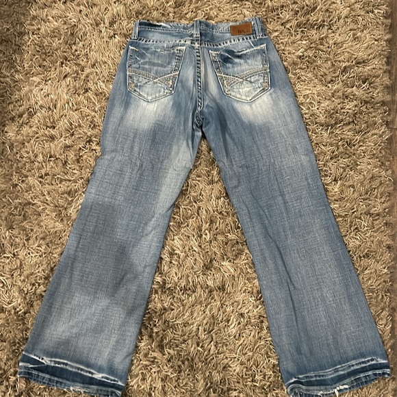 Men's Blue Distressed Jeans - Picture 2 of 3